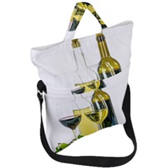 White-wine-red-wine-the-bottle Fold Over Handle Tote Bag by Ket1n9