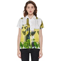 White-wine-red-wine-the-bottle Short Sleeve Pocket Shirt