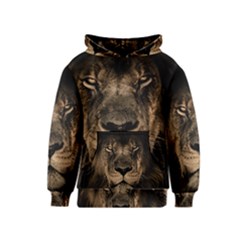 African-lion-mane-close-eyes Kids  Pullover Hoodie by Ket1n9