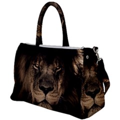 African-lion-mane-close-eyes Duffel Travel Bag by Ket1n9