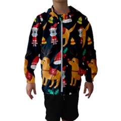 Funny Christmas Pattern Background Kids  Hooded Windbreaker