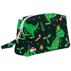 Christmas Funny Pattern Dinosaurs Wristlet Pouch Bag (large) by Ket1n9