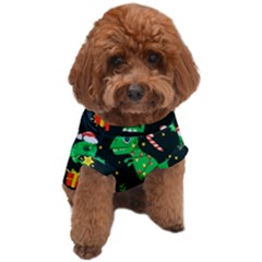 Christmas Funny Pattern Dinosaurs Dog T-shirt by Ket1n9