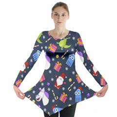 Colorful Funny Christmas Pattern Long Sleeve Tunic  by Ket1n9
