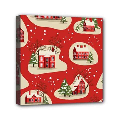 Christmas New Year Seamless Pattern Mini Canvas 6  X 6  (stretched) by Ket1n9