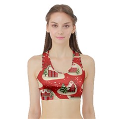 Christmas New Year Seamless Pattern Sports Bra With Border by Ket1n9