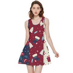 Flat Design Christmas Pattern Collection Art Inside Out Reversible Sleeveless Dress