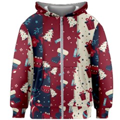 Flat Design Christmas Pattern Collection Art Kids  Zipper Hoodie Without Drawstring by Ket1n9