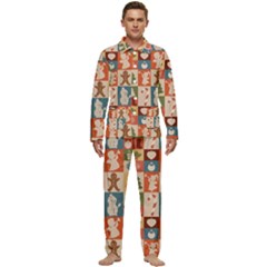 Cute Christmas Seamless Pattern Vector  - Men s Long Sleeve Velvet Pocket Pajamas Set by Ket1n9