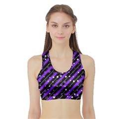 Christmas Paper Star Texture Sports Bra With Border by Ket1n9