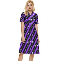 Christmas Paper Star Texture Button Top Knee Length Dress by Ket1n9