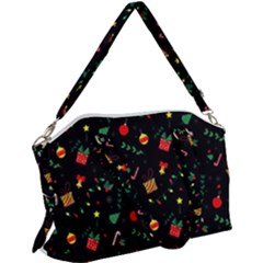 Christmas Pattern Texture Colorful Wallpaper Canvas Crossbody Bag