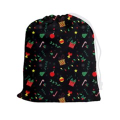 Christmas Pattern Texture Colorful Wallpaper Drawstring Pouch (2xl) by Ket1n9