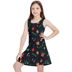 Christmas Pattern Texture Colorful Wallpaper Kids  Lightweight Sleeveless Dress by Ket1n9