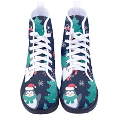 Colorful Funny Christmas Pattern Men s High-Top Canvas Sneakers