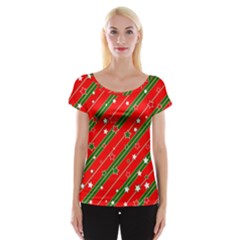 Christmas Paper Star Texture Cap Sleeve Top by Ket1n9