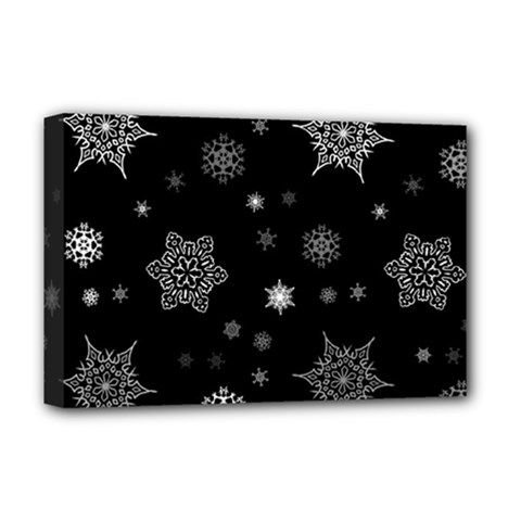 Christmas Snowflake Seamless Pattern With Tiled Falling Snow Deluxe Canvas 18  X 12  (stretched) by Ket1n9