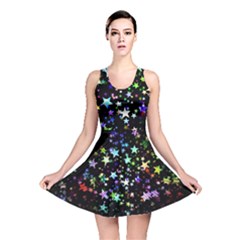 Christmas Star Gloss Lights Light Reversible Skater Dress by Ket1n9