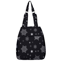 Christmas Snowflake Seamless Pattern With Tiled Falling Snow Center Zip Backpack by Ket1n9