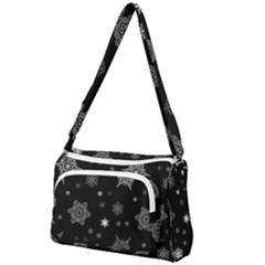 Christmas Snowflake Seamless Pattern With Tiled Falling Snow Front Pocket Crossbody Bag by Ket1n9