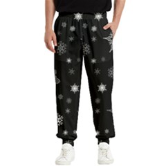 Christmas Snowflake Seamless Pattern With Tiled Falling Snow Men s Elastic Waist Pants by Ket1n9