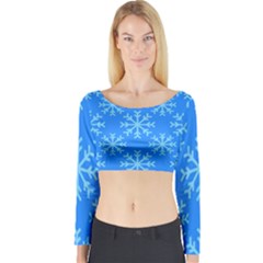 Holiday Celebration Decoration Background Christmas Long Sleeve Crop Top