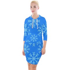 Holiday Celebration Decoration Background Christmas Quarter Sleeve Hood Bodycon Dress