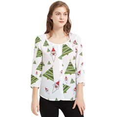 Christmas-santa-claus-decoration Chiffon Quarter Sleeve Blouse by Ket1n9