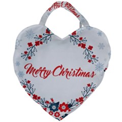 Merry-christmas-christmas-greeting Giant Heart Shaped Tote by Ket1n9