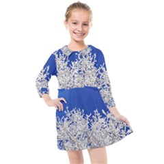 Crown-aesthetic-branches-hoarfrost- Kids  Quarter Sleeve Shirt Dress by Ket1n9