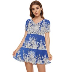 Crown-aesthetic-branches-hoarfrost- Tiered Short Sleeve Babydoll Dress by Ket1n9