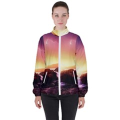 California-sea-ocean-pacific Women s High Neck Windbreaker by Ket1n9