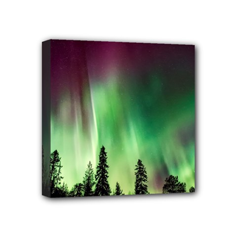 Aurora-borealis-northern-lights Mini Canvas 4  x 4  (Stretched)