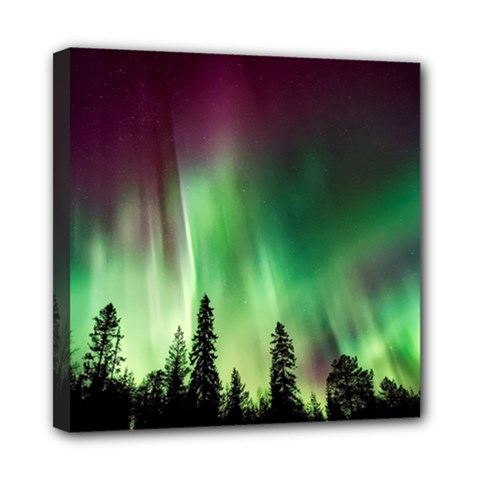 Aurora-borealis-northern-lights Mini Canvas 8  x 8  (Stretched)