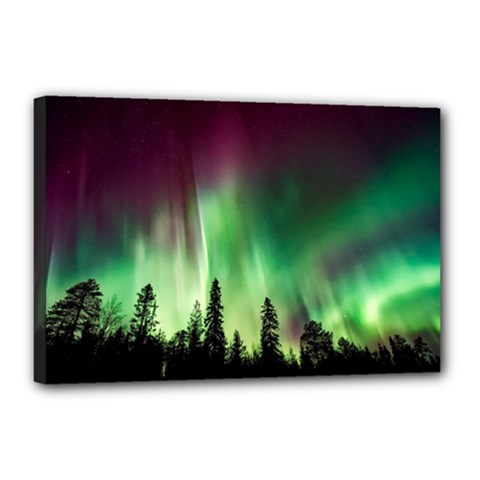 Aurora-borealis-northern-lights Canvas 18  x 12  (Stretched)