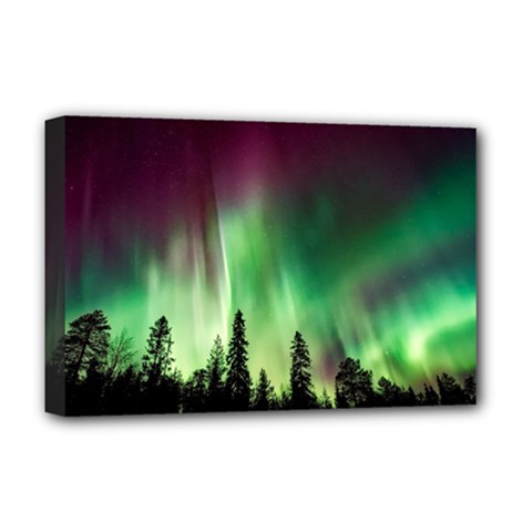 Aurora-borealis-northern-lights Deluxe Canvas 18  x 12  (Stretched)