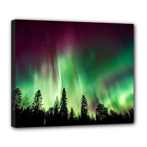 Aurora-borealis-northern-lights Deluxe Canvas 24  x 20  (Stretched)