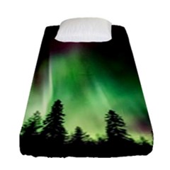 Aurora-borealis-northern-lights Fitted Sheet (Single Size)