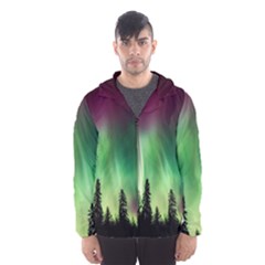 Aurora-borealis-northern-lights Men s Hooded Windbreaker