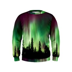 Aurora-borealis-northern-lights Kids  Sweatshirt