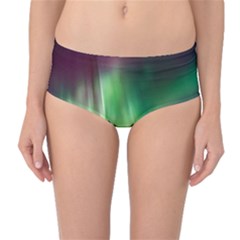 Aurora-borealis-northern-lights Mid-waist Bikini Bottoms