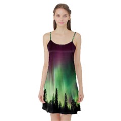 Aurora-borealis-northern-lights Satin Night Slip