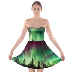Aurora-borealis-northern-lights Strapless Bra Top Dress