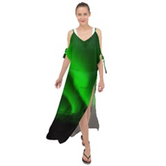 Aurora-borealis-northern-lights- Maxi Chiffon Cover Up Dress