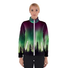 Aurora-borealis-northern-lights Women s Bomber Jacket
