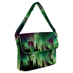 Aurora-borealis-northern-lights Buckle Messenger Bag