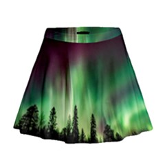 Aurora-borealis-northern-lights Mini Flare Skirt