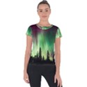 Aurora-borealis-northern-lights Short Sleeve Sports Top  View1