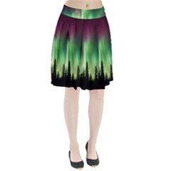 Aurora-borealis-northern-lights Pleated Skirt