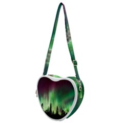 Aurora-borealis-northern-lights Heart Shoulder Bag